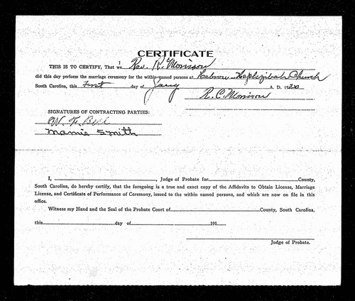 Bell, William Franklin to Mary Alice Mamie Smith, Lee Co, SC.jpg
