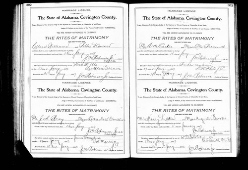 Bray, J A to Lottie Dell Gomillion, Covington Co, AL.jpg