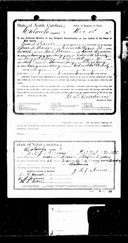 Brown, Jesse A to Margaret Isabella Josey, Catawba Co, NC.jpg