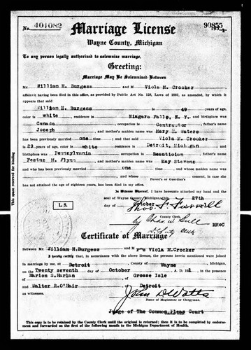 Burgess, William Henry to Viola M Crocker, Wayne Co, MI.jpg