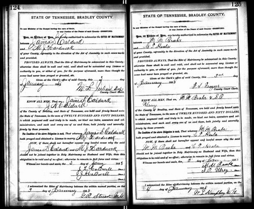 Caldwell, James L to Maggie Julia Hardwick, Bradley Co, TN.jpg