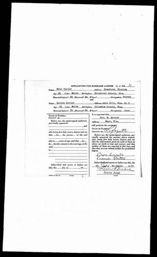 Carver, Eron to Louise Porter, Lafayette Co, FL.jpg