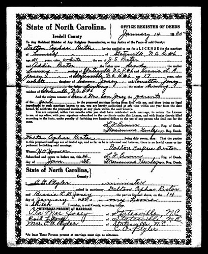 Rector, Dalton to Bessie L B Josey, Iredell Co, NC.jpg