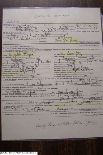 Sanford, Wilch Milton to Lorene Josey, Butler Co, AL.JPG