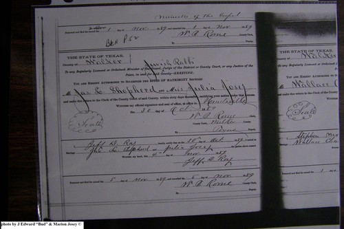 Sheppard, James Lefwich to Julia Belina Josey, Walker Co, TX.JPG