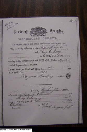 Smith, Andrew P to Mary E Josey, Washington Co, GA.JPG
