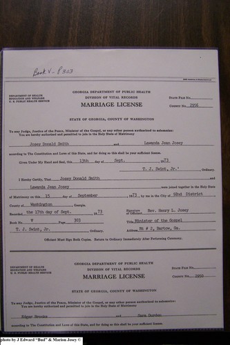 Smith, Josey Donald to Lawanda Jean Josey, Washington Co, GA.JPG