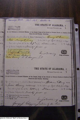 Solomon, Henry Louis to Nancy A Josey, Butler Co, AL.JPG