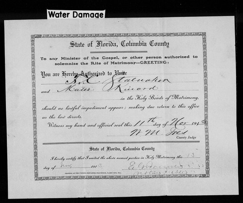 Stalnaker, Thomas Cleveland to Kate Kinard, Columbia Co, FL.jpg