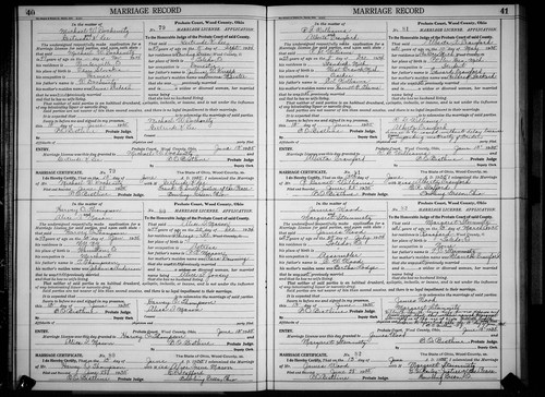 Thompson, Harvey O to Ailce I Mason Jossey, Wood Co, OH.jpg