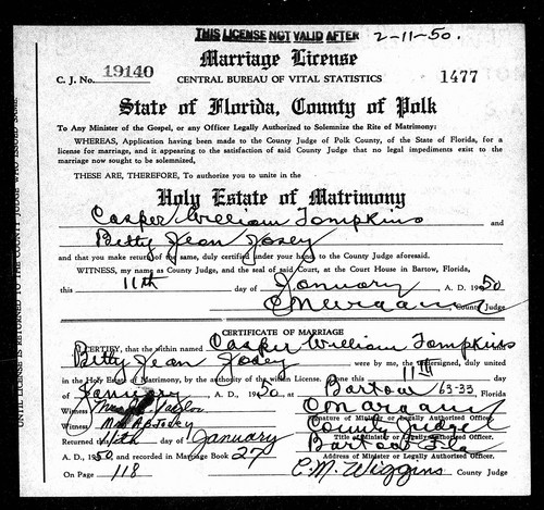 Tompkins, Casper William to Betty Jean Josey, Polk Co, FL.jpg