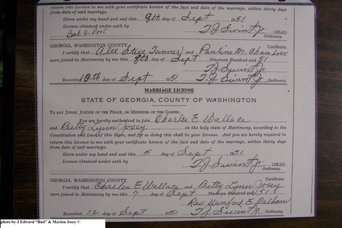Wallace, Charles Eddy to Betty Lynn Josey, Washington Co, GA.JPG