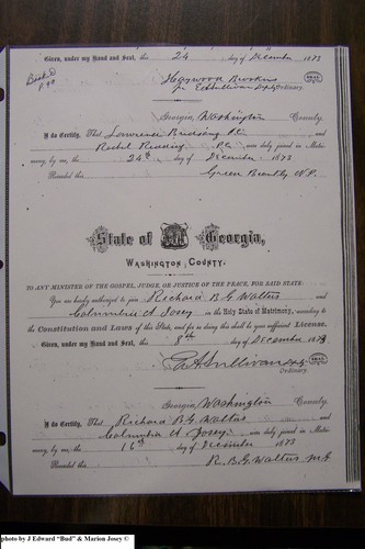 Walters, Benjamin Gordon to Columbia Agusta Josey, Washington Co, GA.JPG