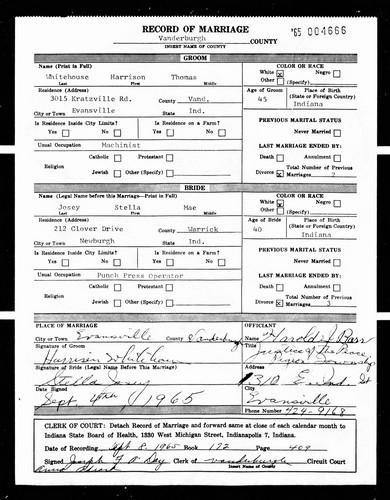 Whitehouse, Harrison Thomas to Stella Mae Josey, Vandenburg Co, IN.jpg