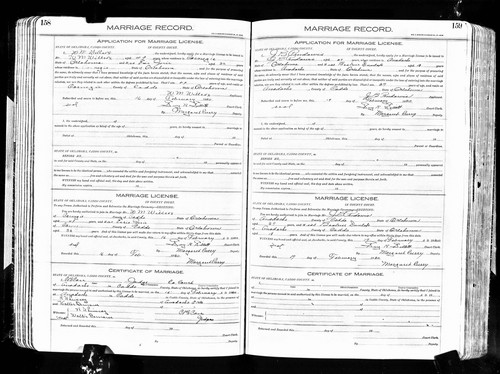 Wilcox, William M to Essie Elizabeth Josey, Caddo Co, OK.jpg