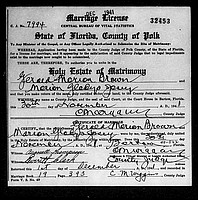 Brown, Gerald Marion to Marian Gladys Josey, Polk Co, FL.jpg