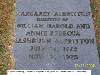 Albritton, Margaret, Magnolia Cem, Andalusia, Covington Co, AL.jpg