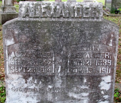 Alexander, John E & Emma Holland, Quaker Cemetery, Kershaw Co, SC.jpg