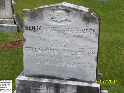 Allsbrook, Benjamin Ira & Della House, Trinity Cem, Halifax Co, NC.jpg