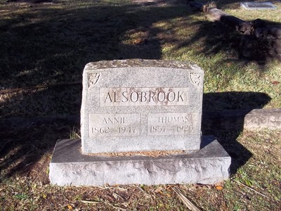 Alsobrook, Thomas G & Annie A Hensler, Riverside Cem, Jackson Co, FL.jpg