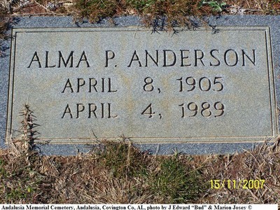 Anderson, Alma P, Andalusia Memorial Cem, Covington Co, AL.jpg