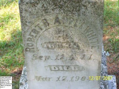 Applewhite, Robert B,  Trinity Cemetery Scotlamd Neck, Halifax Co, NC 856.jpg
