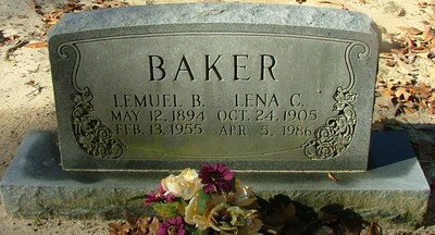 Baker, Lemuel B & Lena C Chewning, Mount Pleasant Cem, Lee Co, SC.jpg