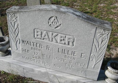 Baker, Walter & Lillie, Huntsville Cemetery, Columbia Co, FL.jpg