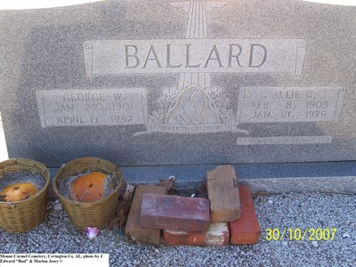 Ballard, George W & Allie C, Mount Carmel Cem, Covington Co, AL.jpg