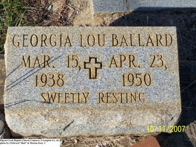 Ballard, Georgia Lou, Pigeon Creek Baptist Church Cem, Covington Co, AL.jpg