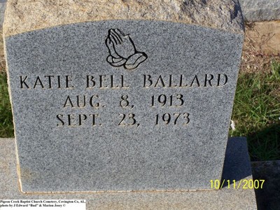 Ballard, Katie Bell, Pigeon Creek Baptist Church Cem, Covington Co, AL.jpg