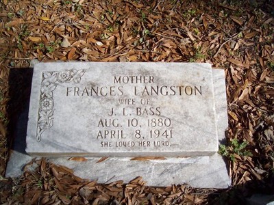 Bass, Frances Langston, Lakeside Cemetery, Horry Co, SC.jpg