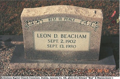 Beacham, Leon D, Bethlehem Cem, Laurens Co, GA.jpg
