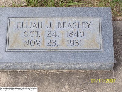 Beasley, Elijah J, Fairmount Baptist Church Cem, Red Level, Covington Co, AL.jpg