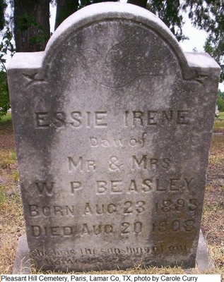 Beasley, Essie Irene, Pleasant Hill Cemetery, Paris, Lamar Co, TX.jpg