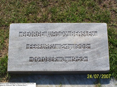 Beasley, George Waddy, Hebron United Methodist Church Cem, Lee Co, SC.jpg