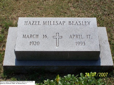 Beasley, Hazel Millsap, Hebron United Methodist Church Cem, Lee Co, SC.jpg