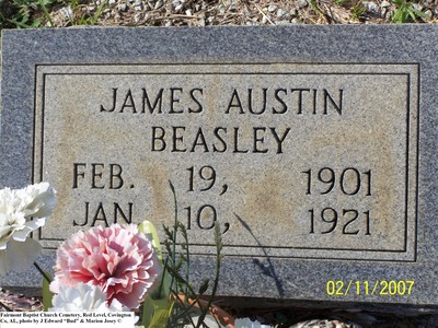 Beasley, James Austin, Fairmount Baptist Church Cem, Covington Co, AL.jpg