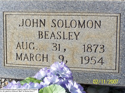 Beasley, John Solomon, Fairmount Baptist Church Cem, Covington Co, AL.jpg