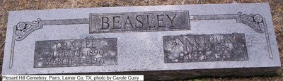 Beasley, Ora Lee & Anna Louise, Pleasant Hill Cemetery, Lamar Co, TX.jpg