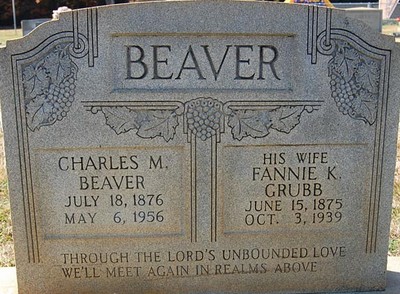 Beaver, Charles & Fannie Grubb, Calvery B Cemetery, Rowan Co, NC.jpg
