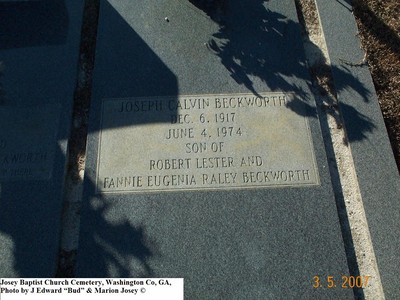 Beckworth, Joseph Calvin, Josey Baptist Church Cem, Washington Co, GA.jpg