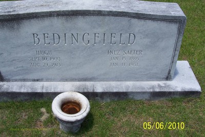 Bedingfield, Hugh & Inez Salter, Bartow City Cem, Jefferson Co, GA.JPG