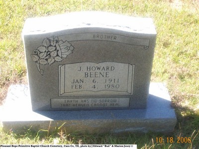 Beene, J. Howard, Pleasant Hope Cemetery, Cass Co, TX 041.jpg