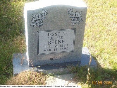 Beene, Jesse C, Pleasant Hope Cemetery, Cass Co, TX.jpg