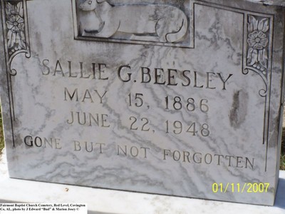 Beesley, Sallie Gomillion, Fairmount Baptist Cem, Covington Co, AL.jpg