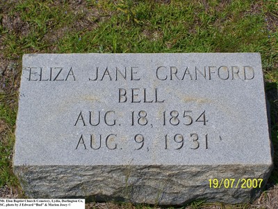 Bell, Eliza Jane Cranford, Mt. Elam Baptist Cem, Darlington Co, SC.jpg