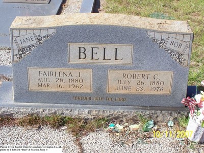 Bell, Fairlena J & Robert C, Pigeon Creek Baptist Cem, Covington Co, AL.jpg