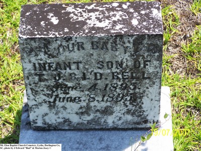 Bell, Infant Son, Mt. Elam Baptist Church Cem, Lydia, Darlington Co, SC.jpg