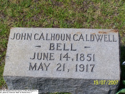 Bell, John Calhoun Caldwell, Mt. Elam Baptist Cem, Darlington Co, SC.jpg